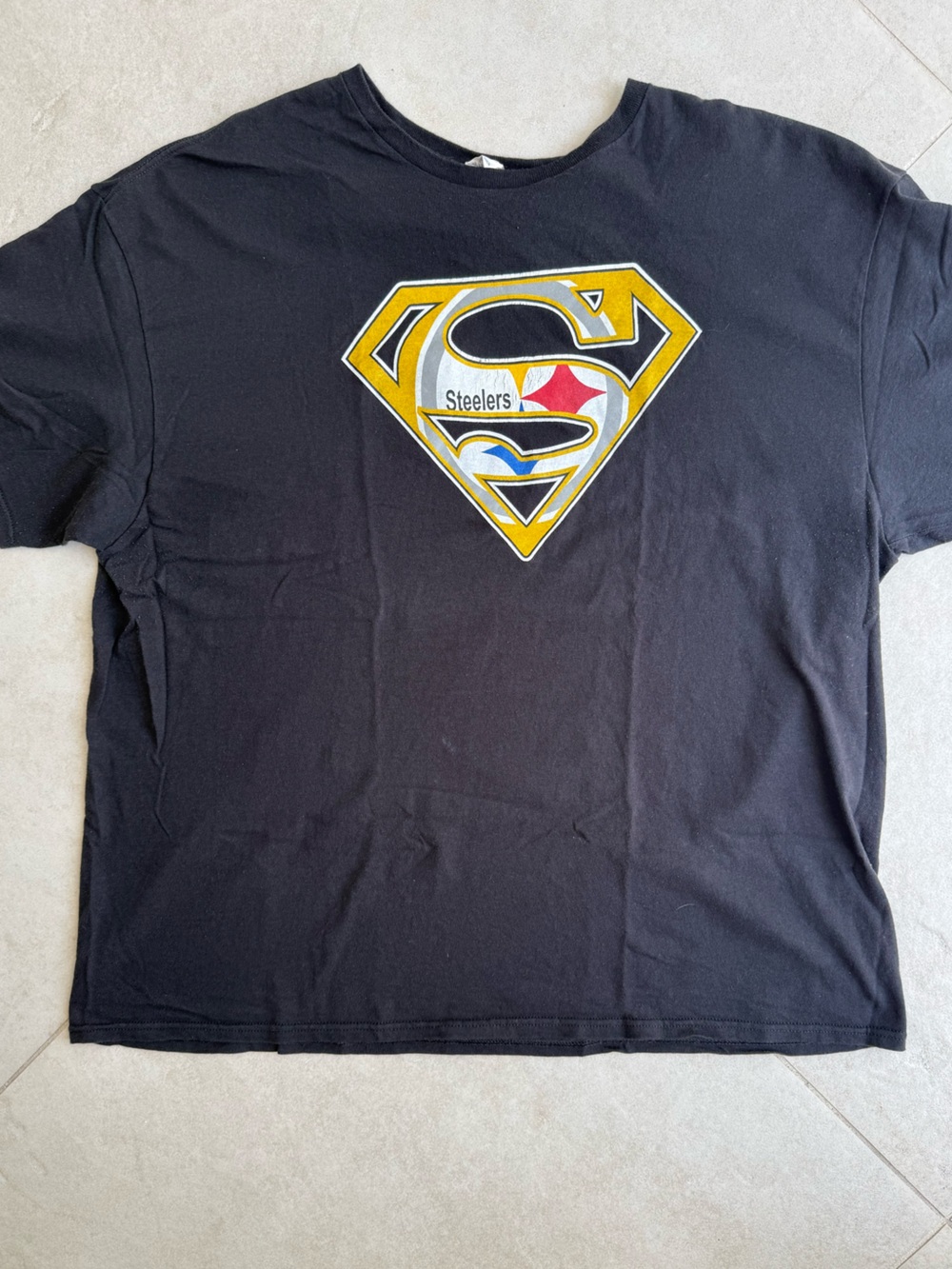 Vintage Delta Pro Weight Steelers Superman Emblem Tee